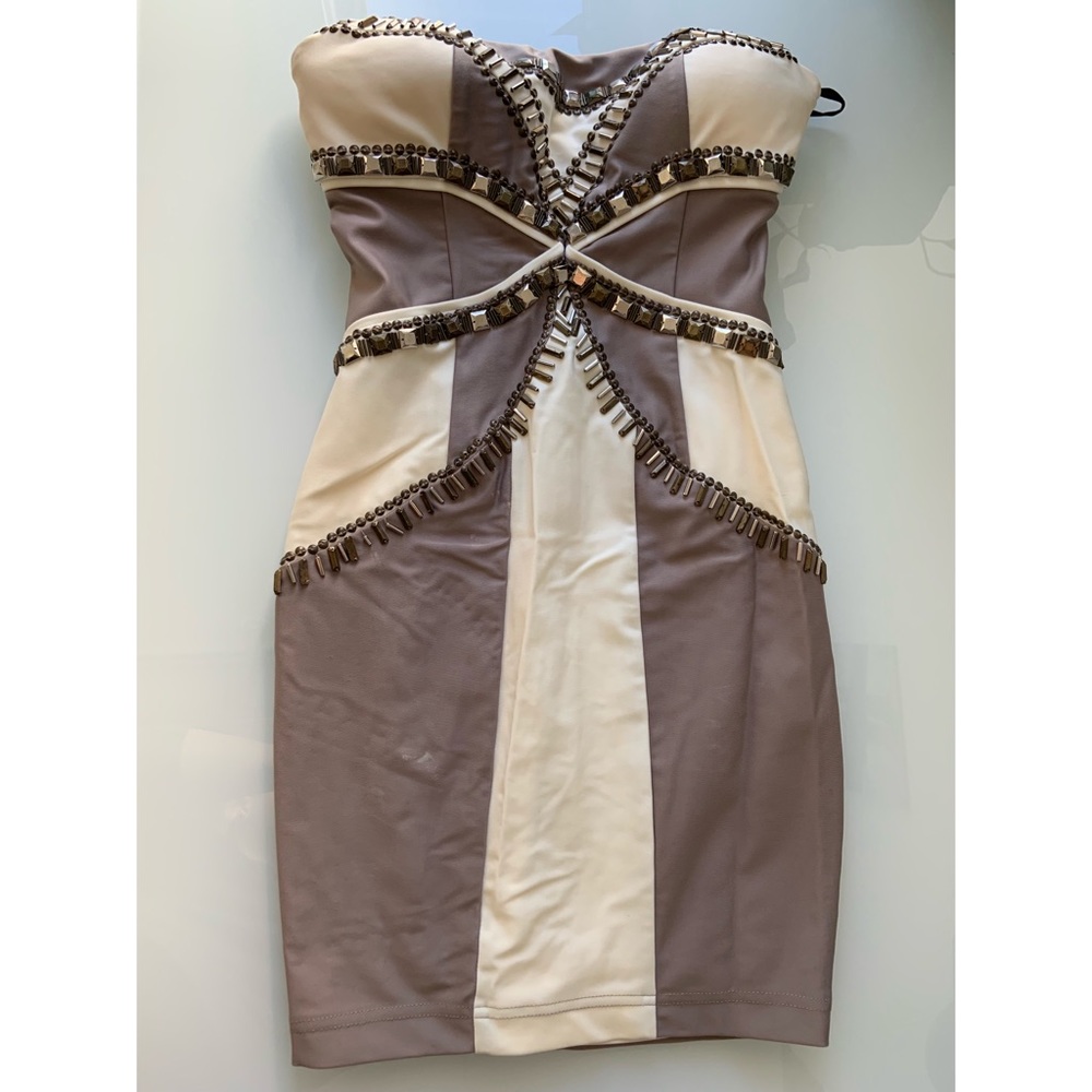 Studded Goddess Bebe Dress (Never Worn!)